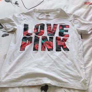 LOVE PINK rose campus tee
